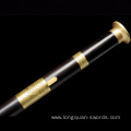 Patterned Steel Cane Sword Ebony Scabbard Brass Accessory Handicraft